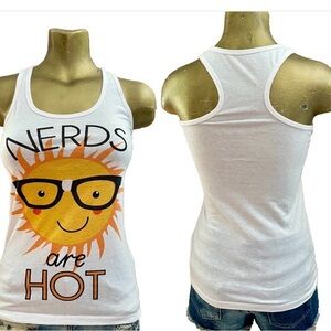 Forever 21 NERDS ARE HOT Racerback TANK TOP Size Small VINTAGE Y2K